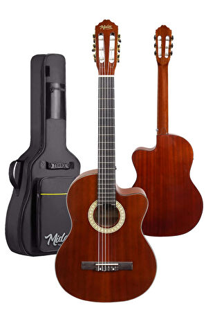 Midex X48 Profesyonel Masif Ağaç Ekolayzerli Elektro Klasik Gitar Seti 4/4 Üst Segment